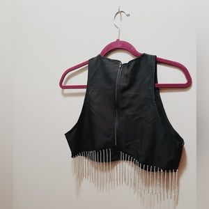 black crop top from shein with sequins. Never worn and very cute going out !